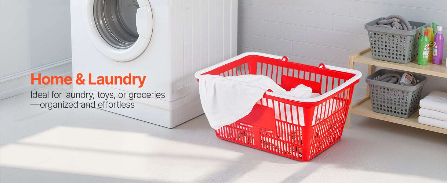21L Stackable Shopping Baskets with Handles for Stores & Home-4pcs / United States