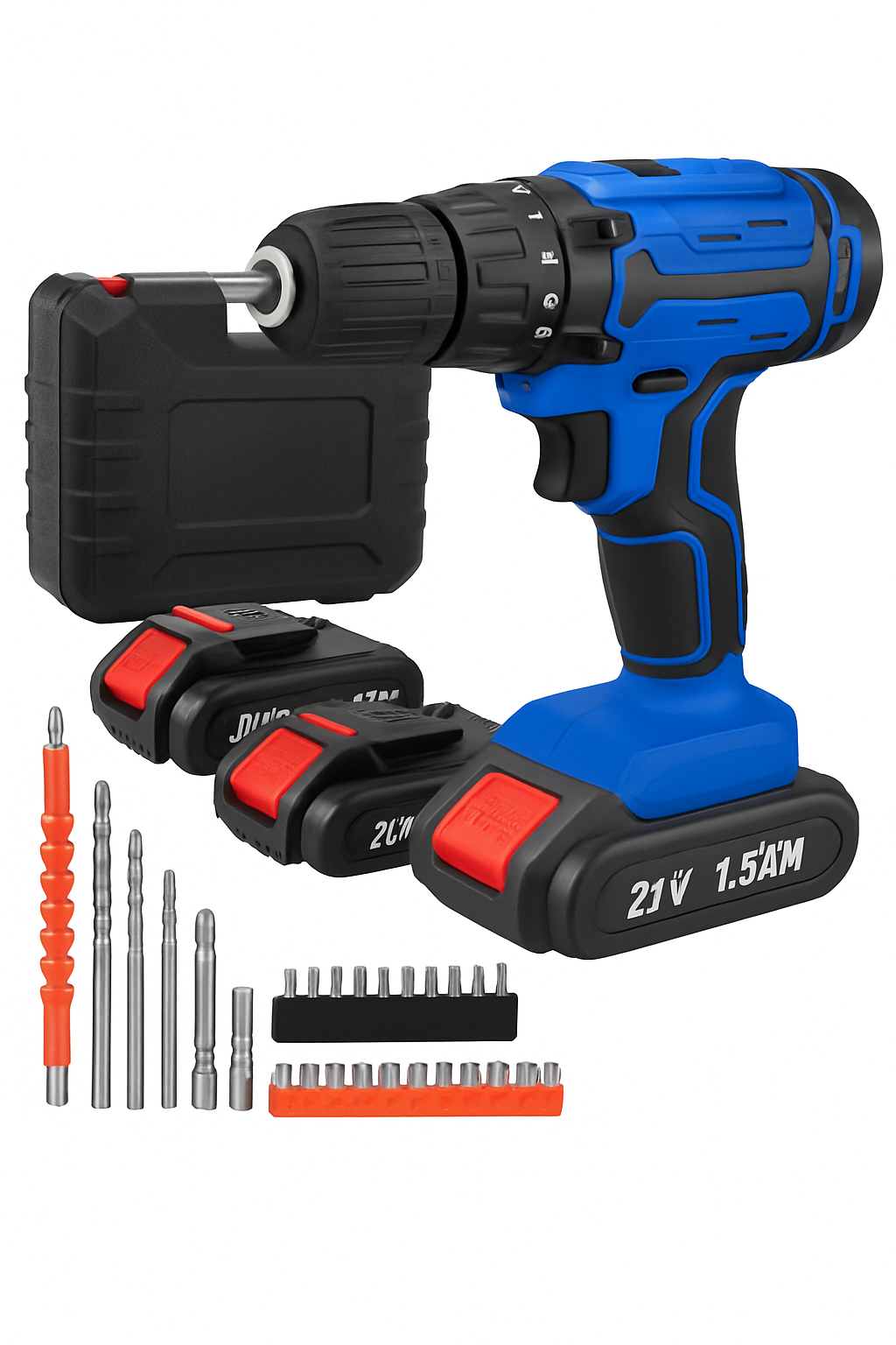 21V Akku-Bohrmaschine und Elektroschrauber Set