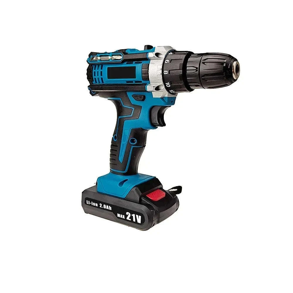 21V Cordless Impact Drill Screwdriver with Brushless Motor-2 Battery / spain