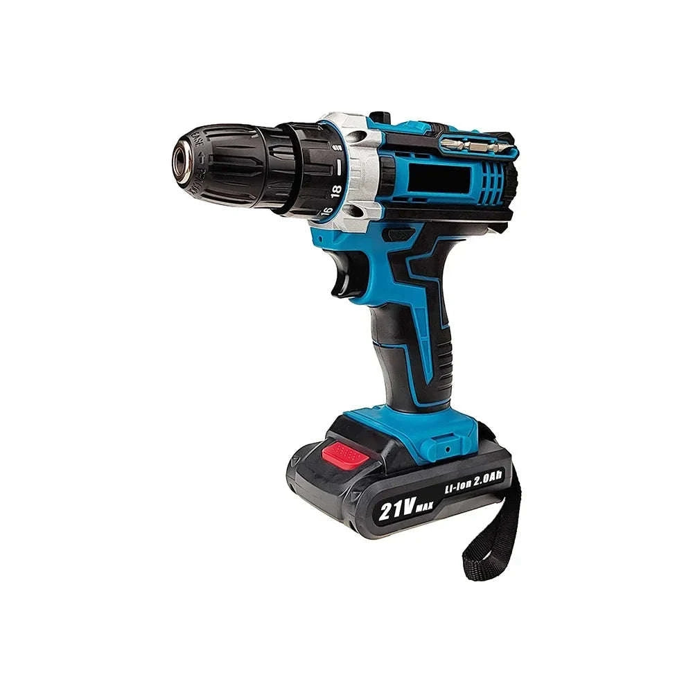 21V Cordless Impact Drill Screwdriver with High-Speed Brushless Power-2 Battery / Poland
