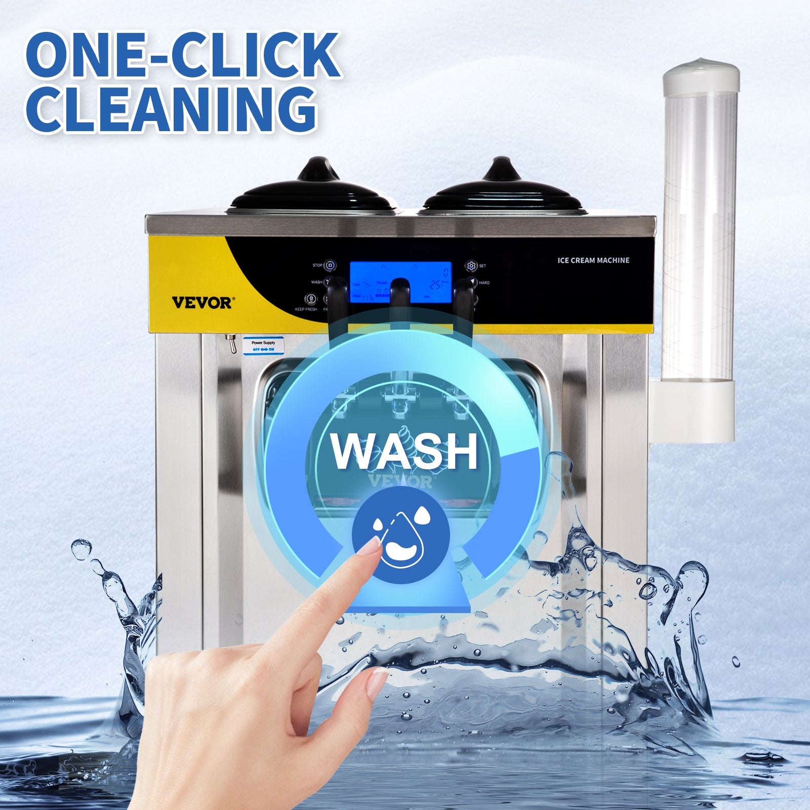22-30 L/H Soft Serve Ice Cream Machine Desktop Tricolor-United States