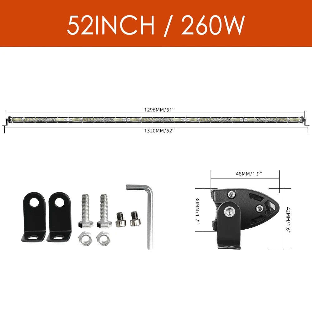 22 Inch 104W LED Light Bar 12000LM Single Row Driving Light 12V 24V-22inch 104W