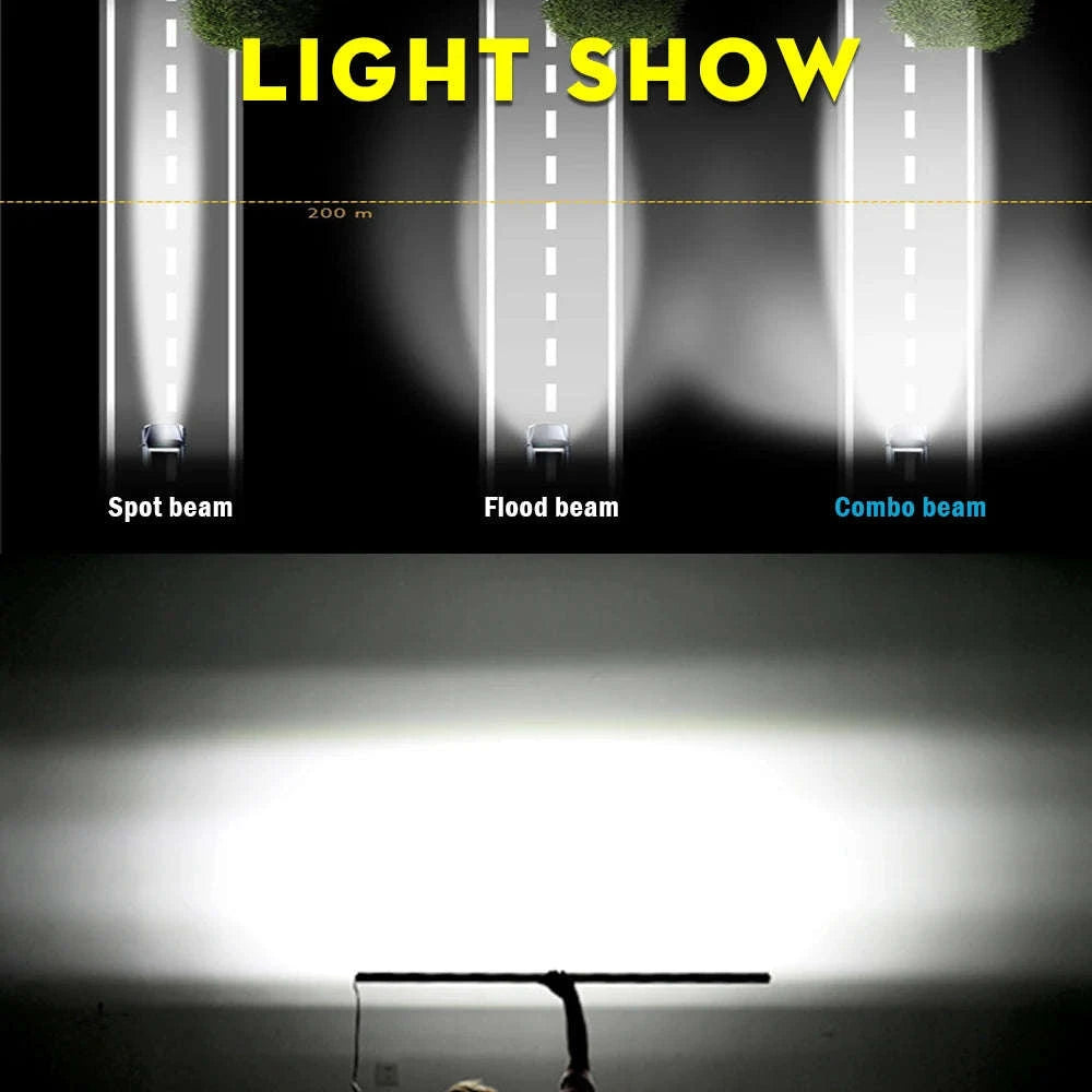 22 Inch 104W LED Light Bar 12000LM Single Row Driving Light 12V 24V-22inch 104W