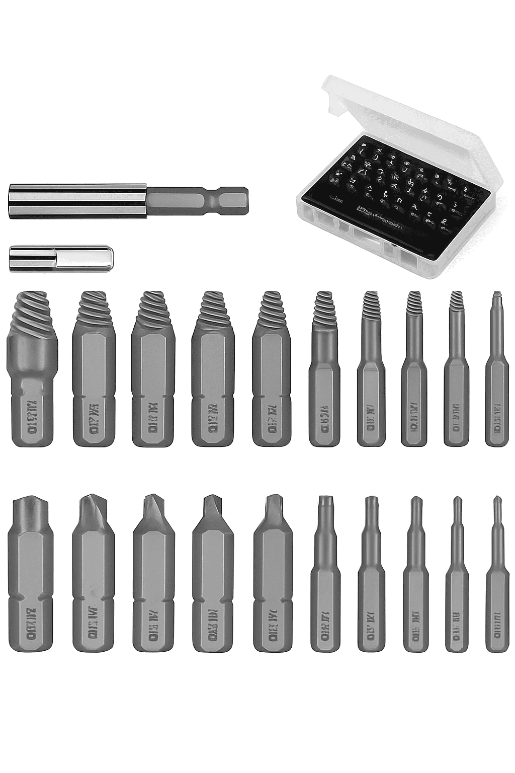 22-Piece Damaged Screw Extractor Drill Bit Set for Easy Repairs-22pcs