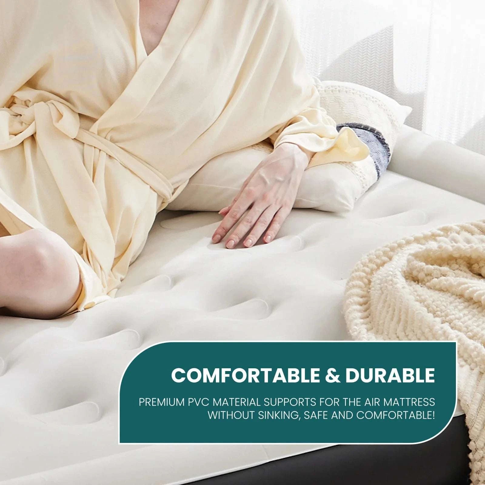 22" Queen Air Mattress with Built-In Pump & Non-Slip Base-22IN / Queen / United States