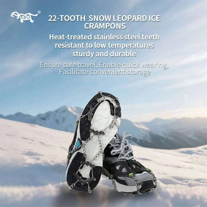 22-Tooth Ice Gripper Crampons for Hiking and Snow Walking-XB-22-L