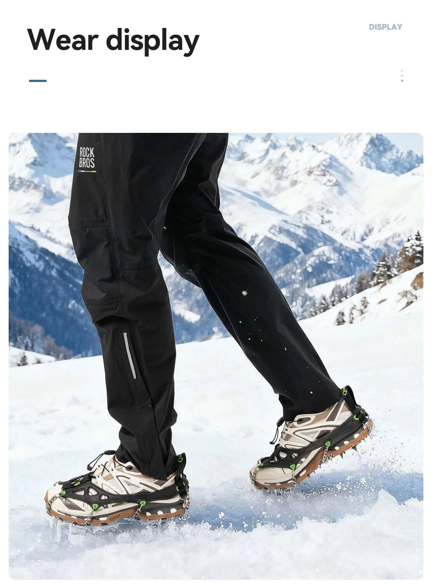 22-Tooth Ice Gripper Crampons for Snow & Winter Traction-L(EUR 39.5-46.5)