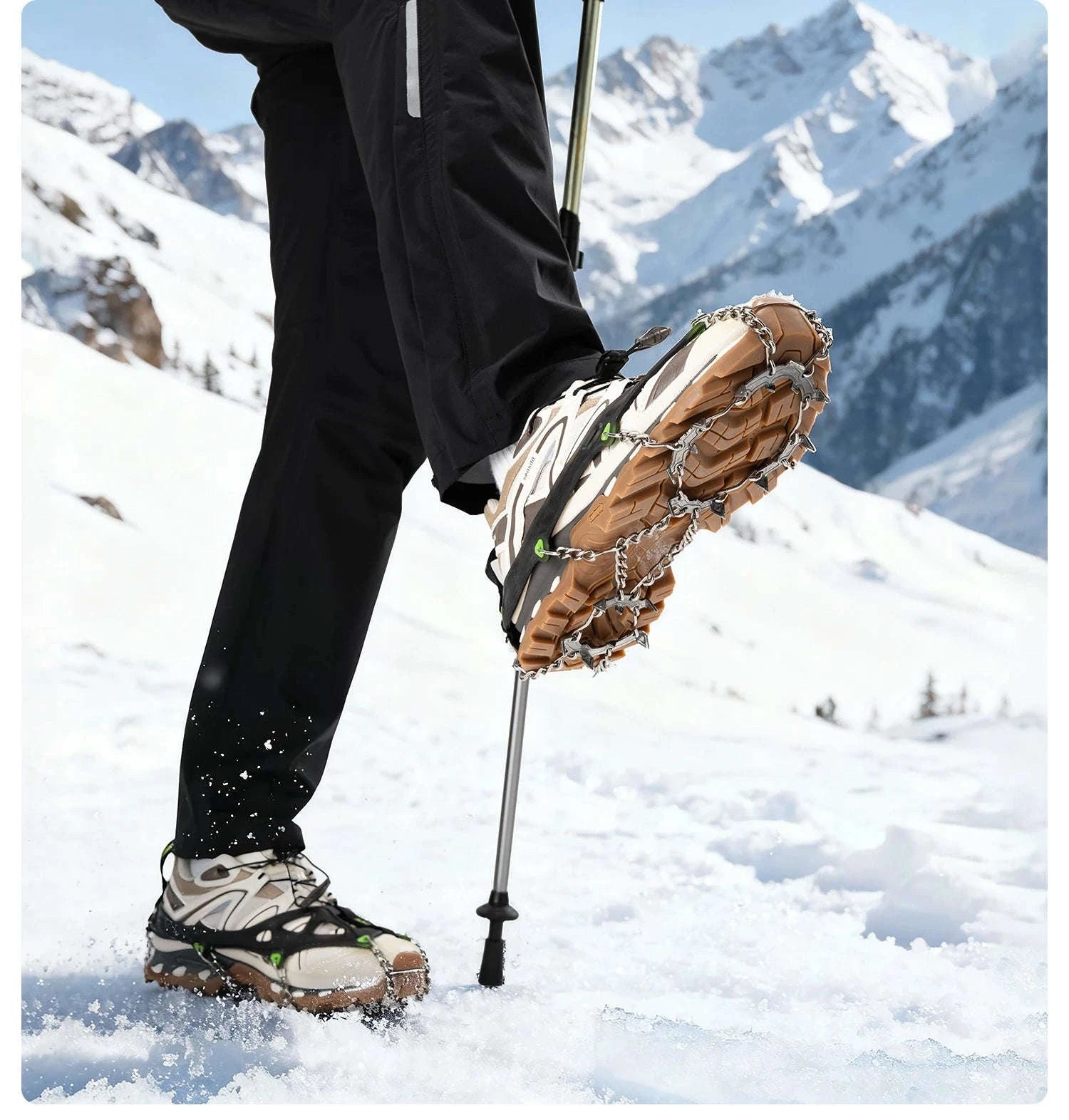 22-Tooth Ice Gripper Crampons for Snow & Winter Traction-L(EUR 39.5-46.5)