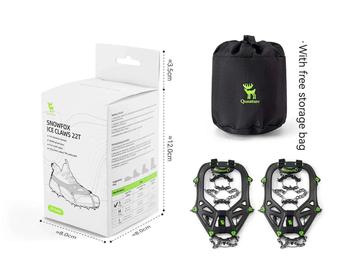 22-Tooth Ice Gripper Crampons for Snow & Winter Traction-L(EUR 39.5-46.5)