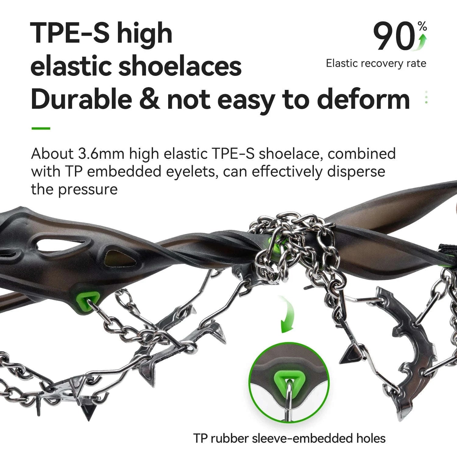 22-Tooth Ice Gripper Crampons for Snow & Winter Traction-L(EUR 39.5-46.5)