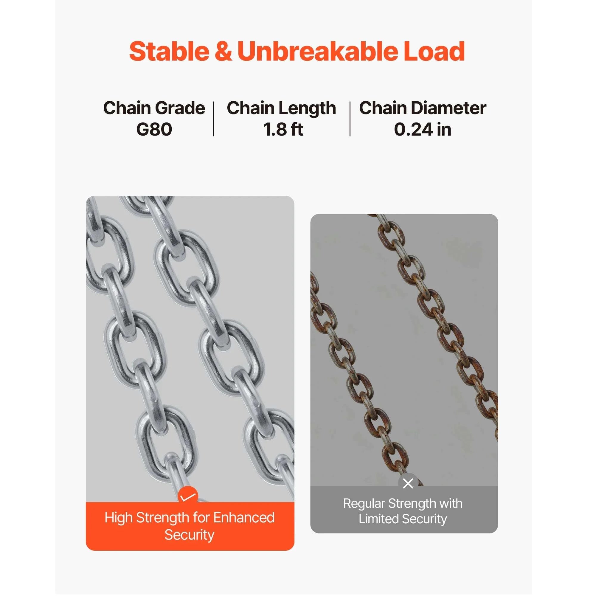 2200 lb Drum Lifting Chain Sling G80 with Security Hook-2200LBS / United States