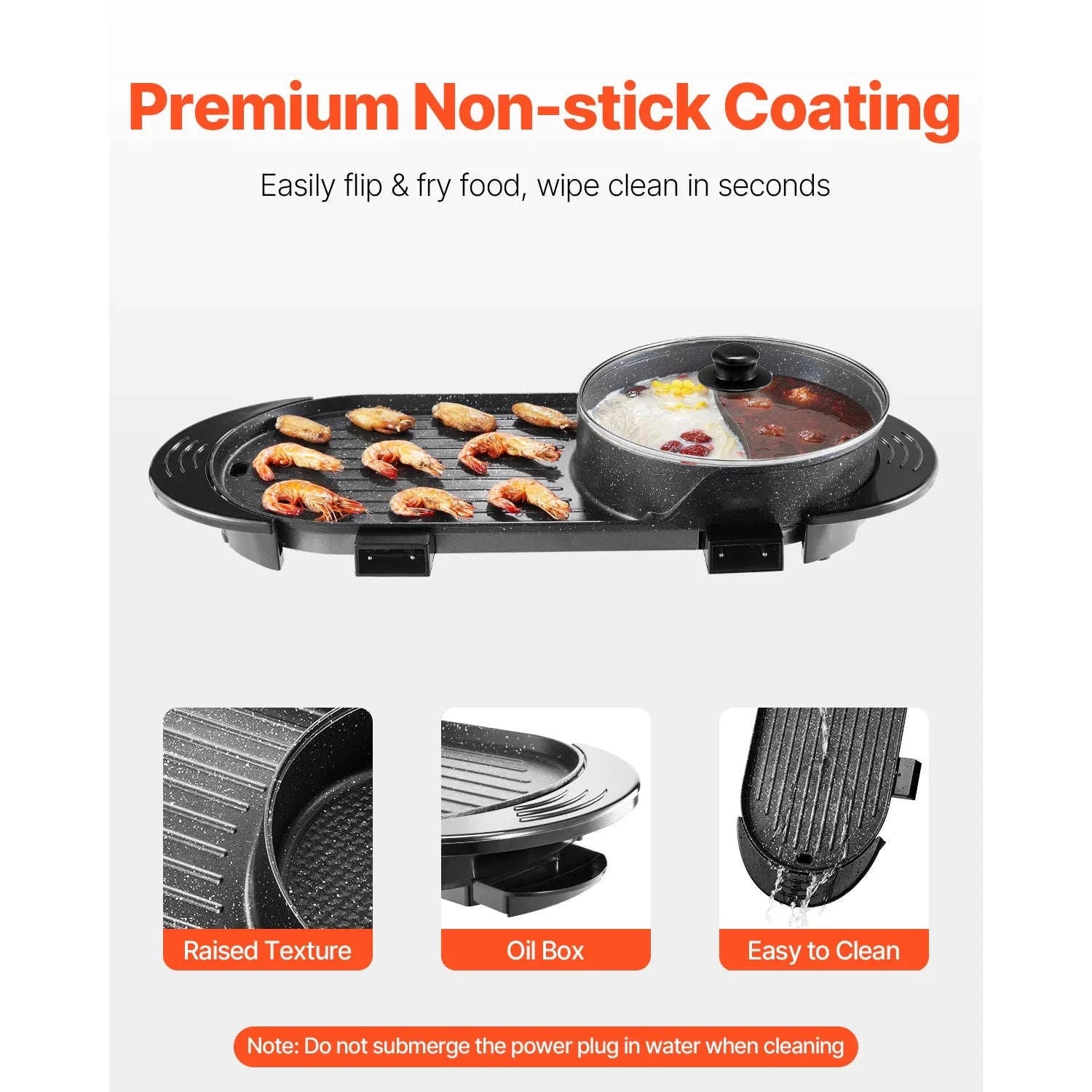 2200W 2-in-1 Electric Hot Pot with Grill for 1-6 People-2200W 2-in-1 / United States