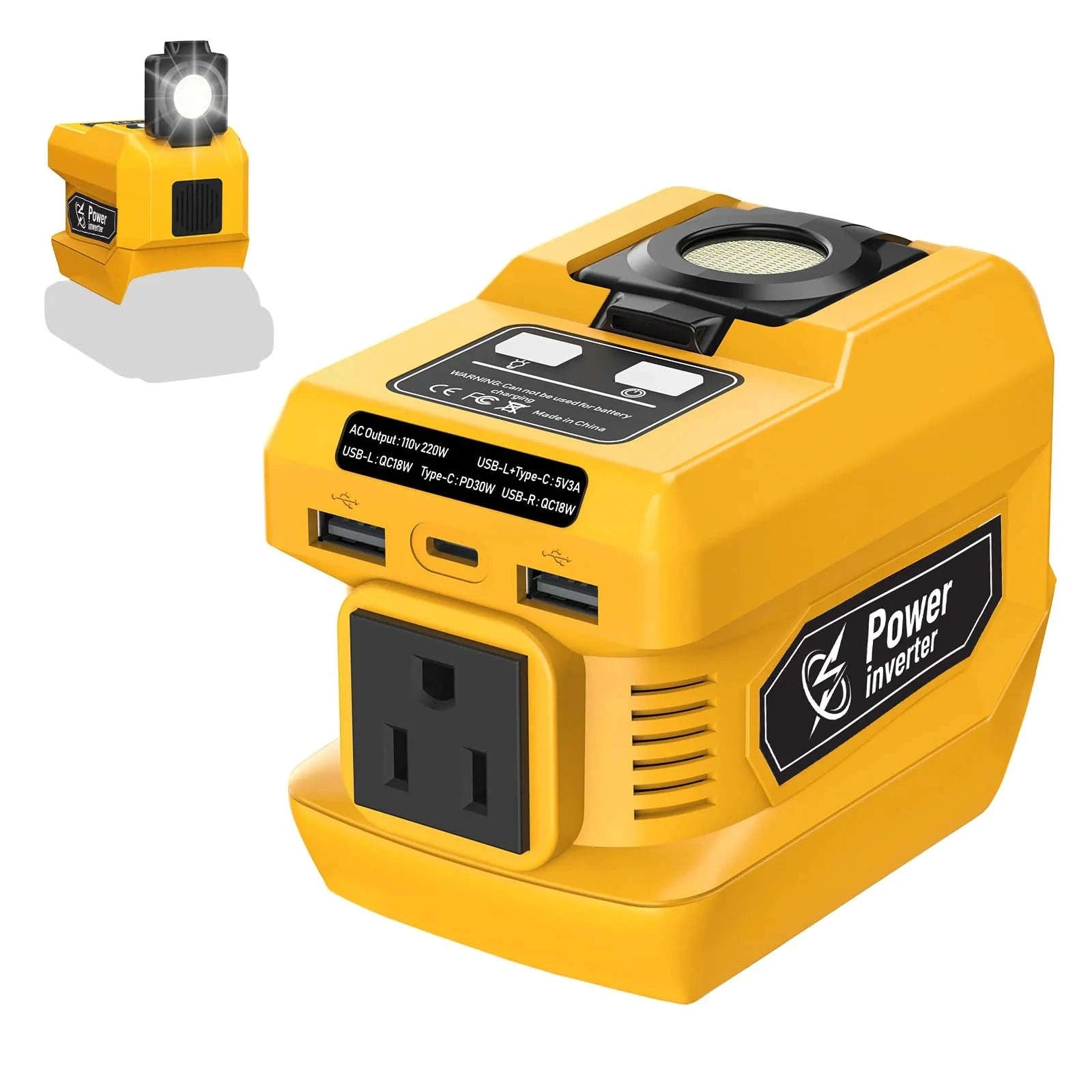 220W Power Inverter for DeWalt 20V Batteries, 110V Output-2PCS / United States