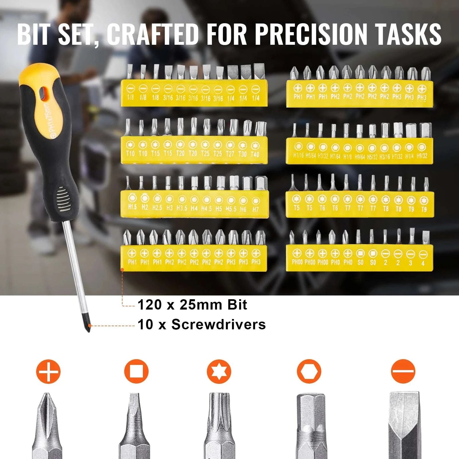 221-Piece Mechanics Tool Set SAE & Metric with Ratchet & Bits-221 PCs / United States