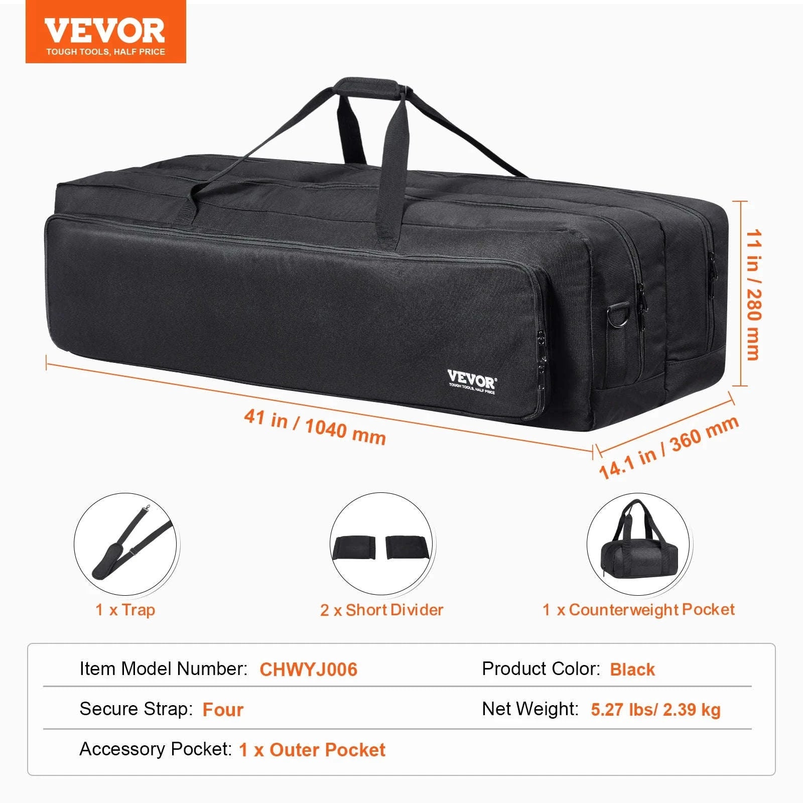 22in Shock-Absorb Telescope Storage Bag with Fixed Buckles, Multi-Pocket & Detachable Divider-M Backpack / United States