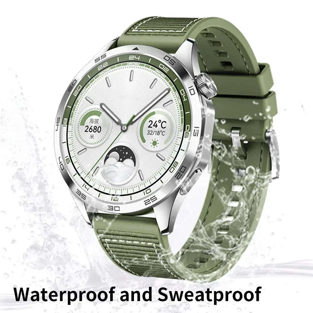 22mm Woven Braid Belt Strap for Huawei Watch GT4-Blue