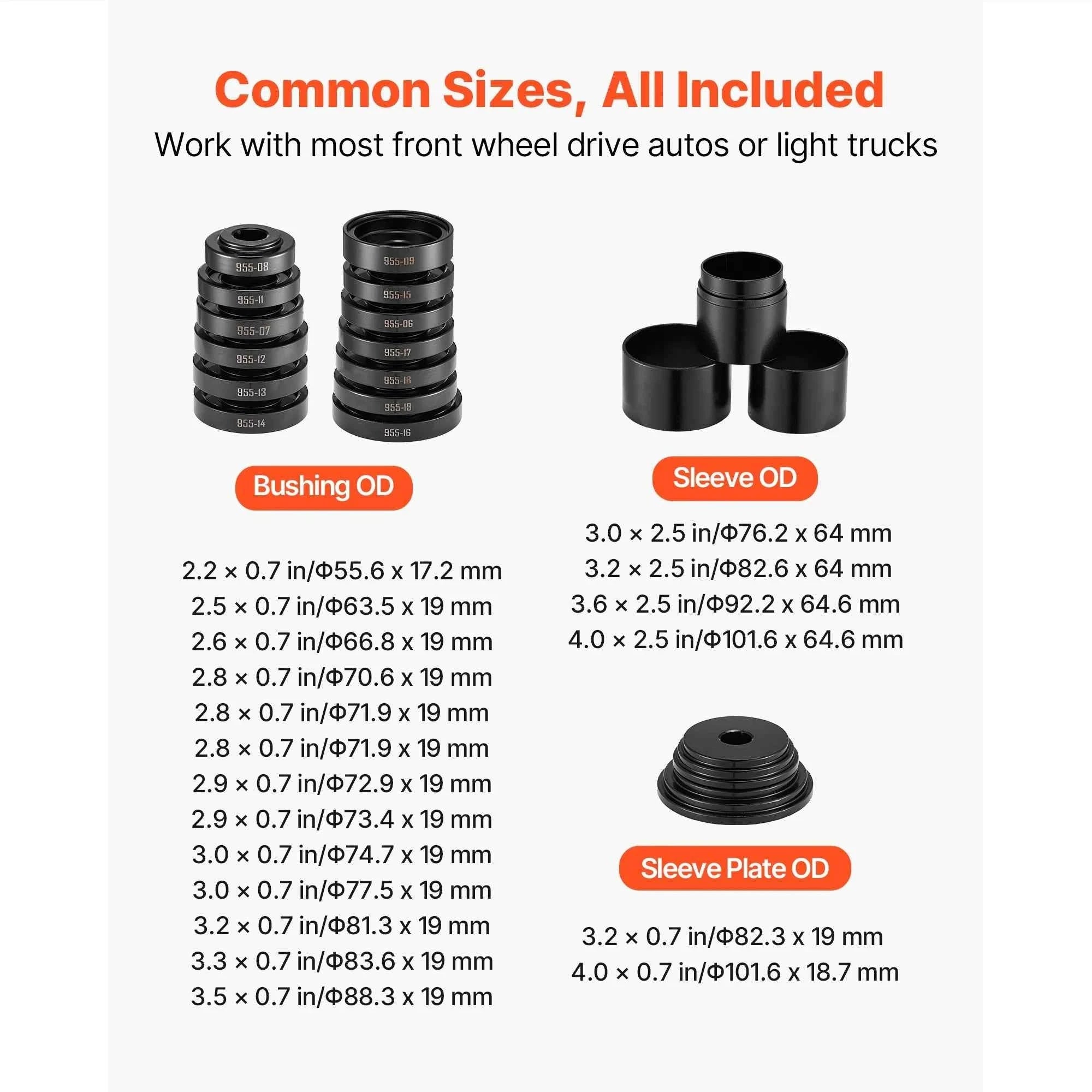 23-Piece Wheel Bearing Press Kit for Removal and Installation-23pcs TypeB / United States