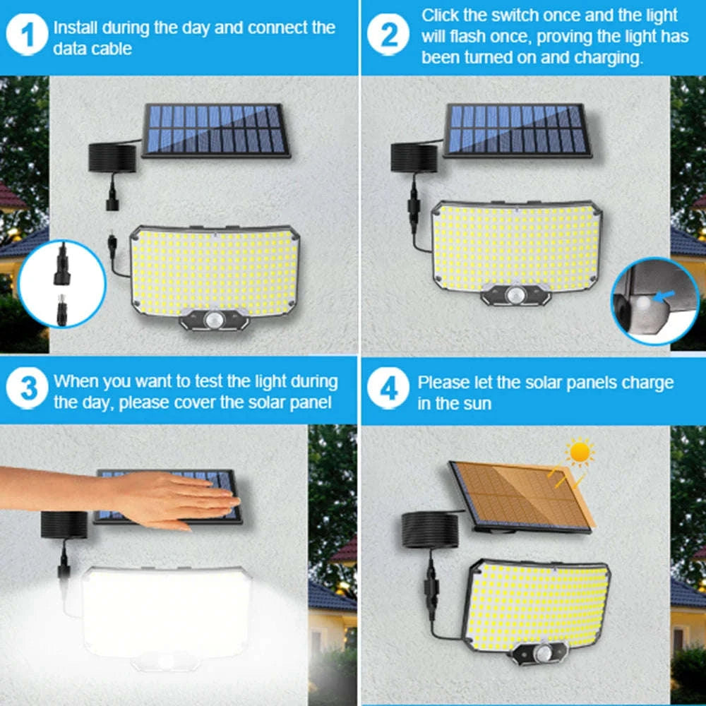 234 LED Solar Security Light with Outdoor Motion Sensor-234 LED