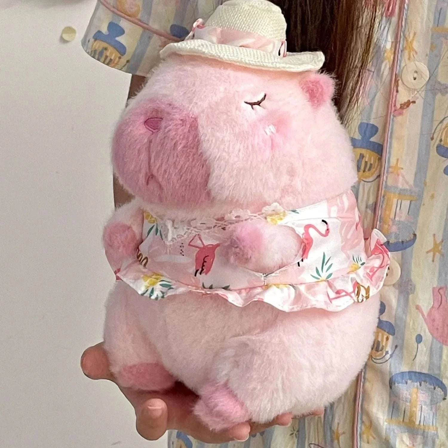 23cm Capybara Plush Simulation Capibara Anime Fluffty Toy Cute Doll Stuffed Animals Soft Doll Plush Christmas Thanksgiving Gift-Hamburger Capibara