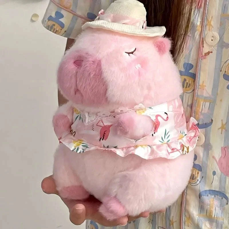 23cm Capybara Plush Simulation Capibara Anime Fluffty Toy Cute Doll Stuffed Animals Soft Doll Plush Christmas Thanksgiving Gift-Hamburger Capibara
