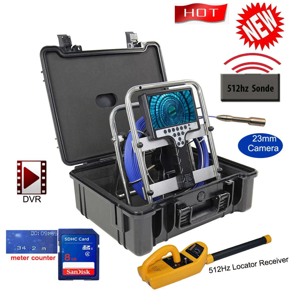 23mm Sewer Inspection Camera System with 512Hz Locator, Waterproof, Meter Counter-23mm Soft 512Self / 10m