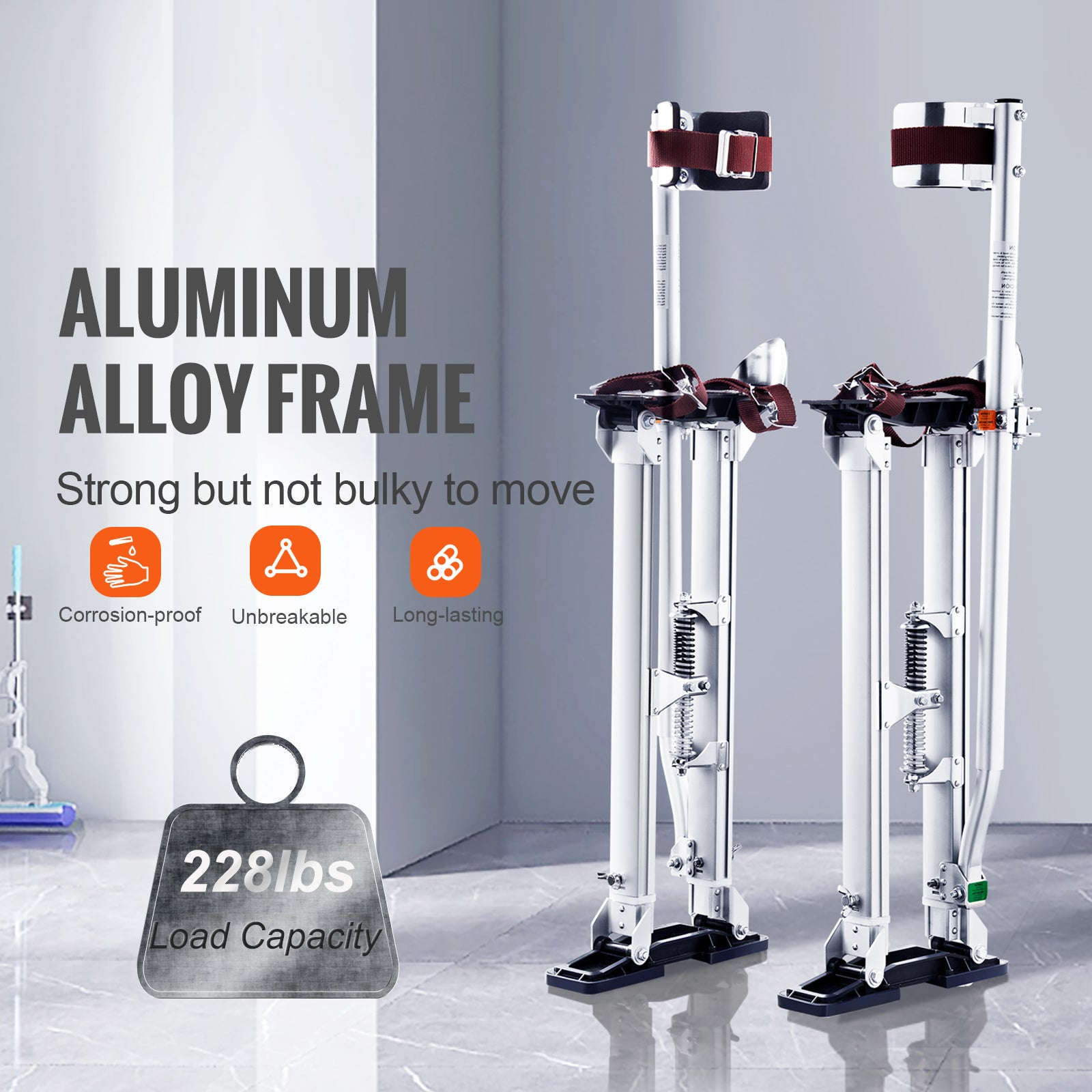24-40 in Adjustable Drywall Stilts Aluminum Alloy-Black / france