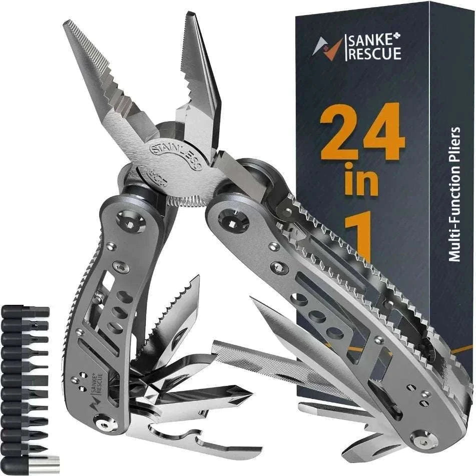 24-in-1 Multitool Pliers for Camping, Repair, Survival and Everyday Carry-black