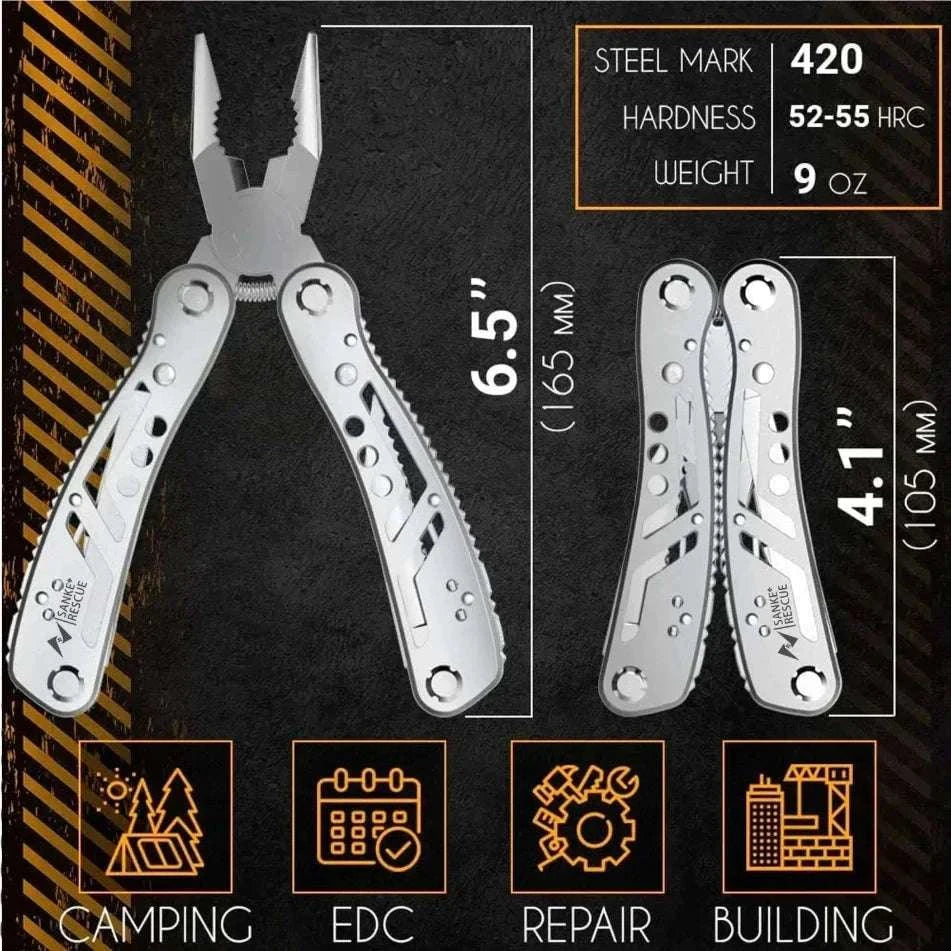 24-in-1 Multitool Pliers for Camping, Repair, Survival and Everyday Carry-black