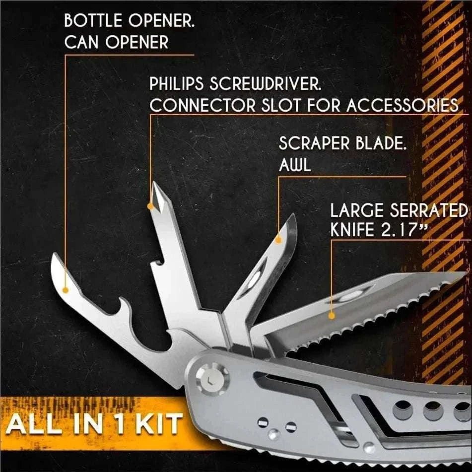 24-in-1 Multitool Pliers for Camping, Repair, Survival and Everyday Carry-black
