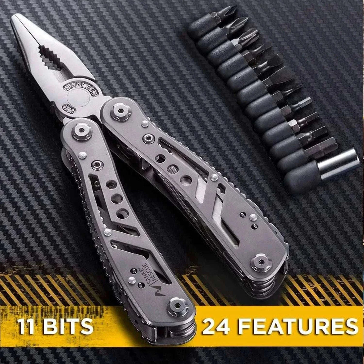 24-in-1 Multitool Pliers for Camping, Repair, Survival and Everyday Carry-black