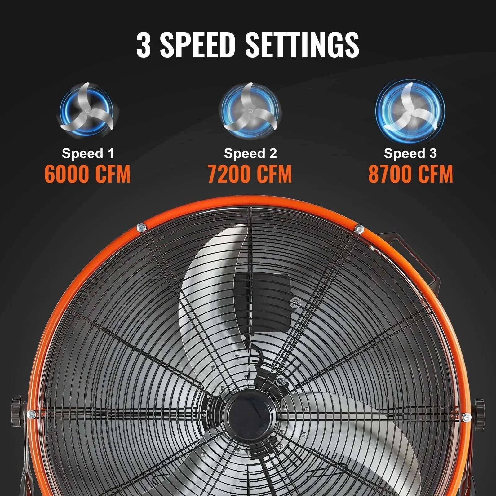 24-Inch High Velocity Drum Fan with 3 Speeds and Timer-30 inches AC / United States