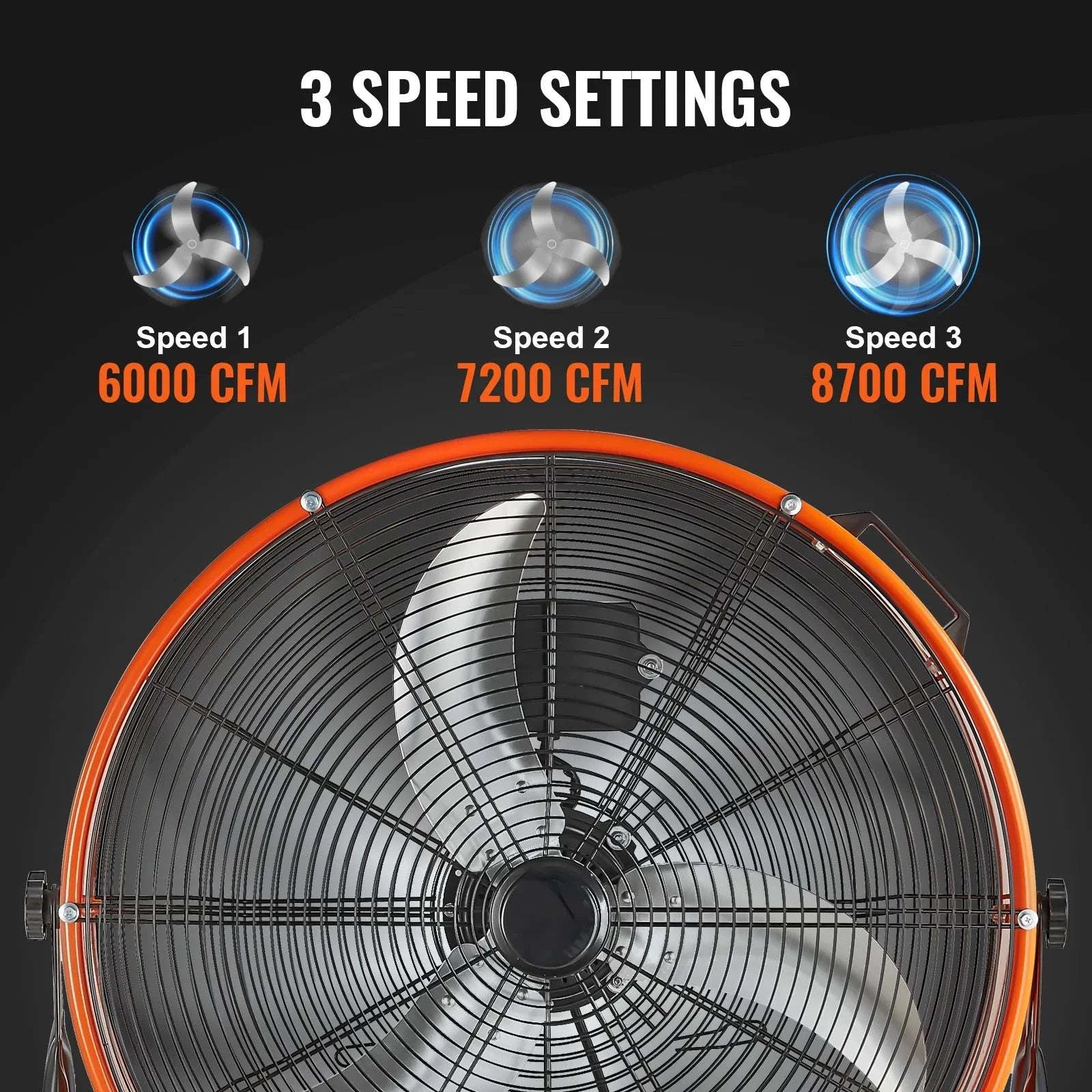 24-Inch High Velocity Drum Fan with 3 Speeds and Timer-30 inches AC / United States