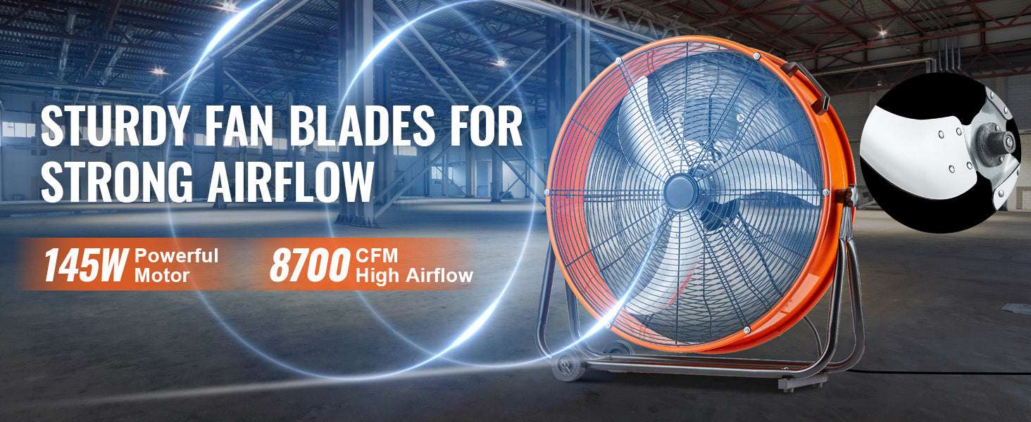 24-Inch High Velocity Drum Fan with 3 Speeds and Timer-30 inches AC / United States