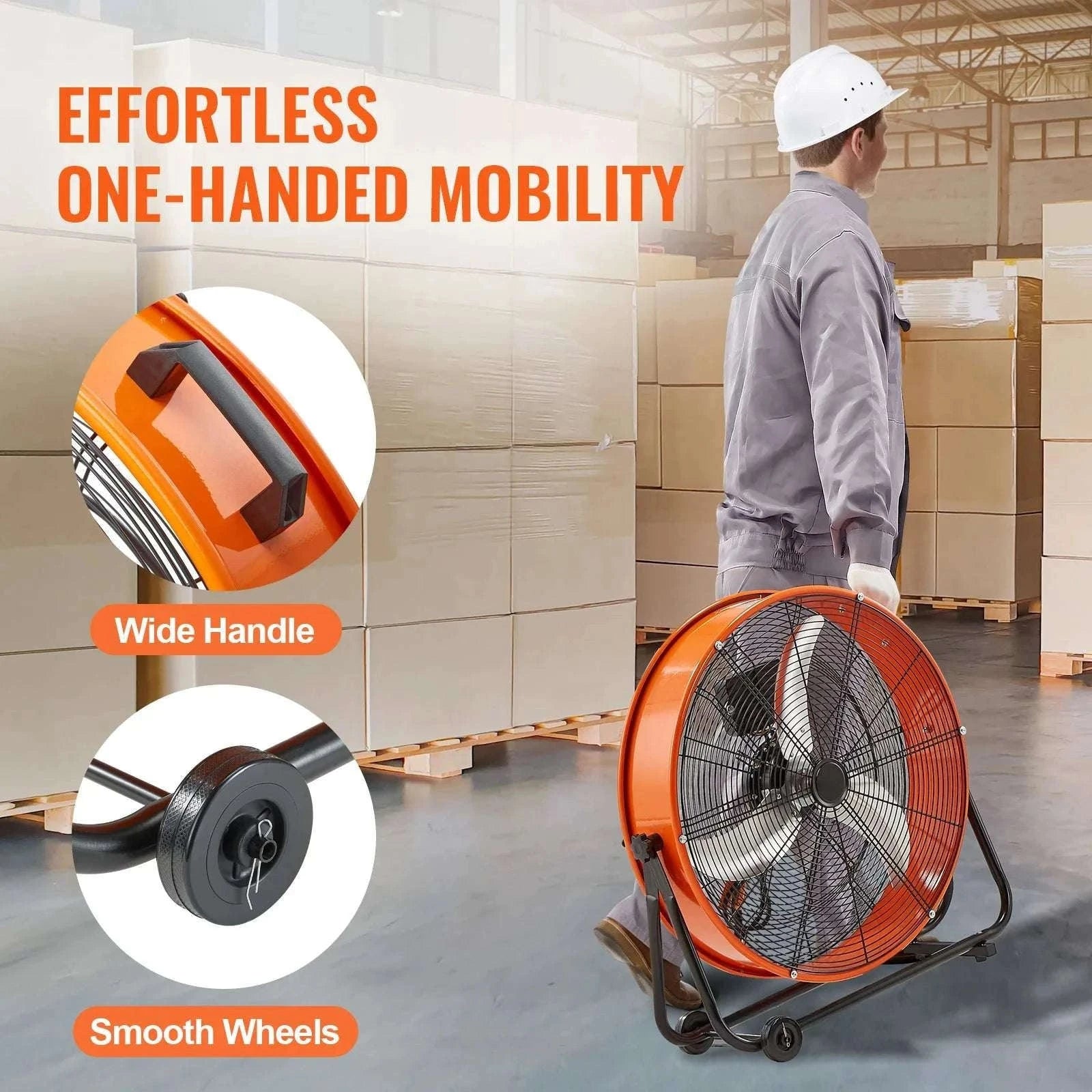 24-Inch High Velocity Drum Fan with 3 Speeds and Timer-30 inches AC / United States
