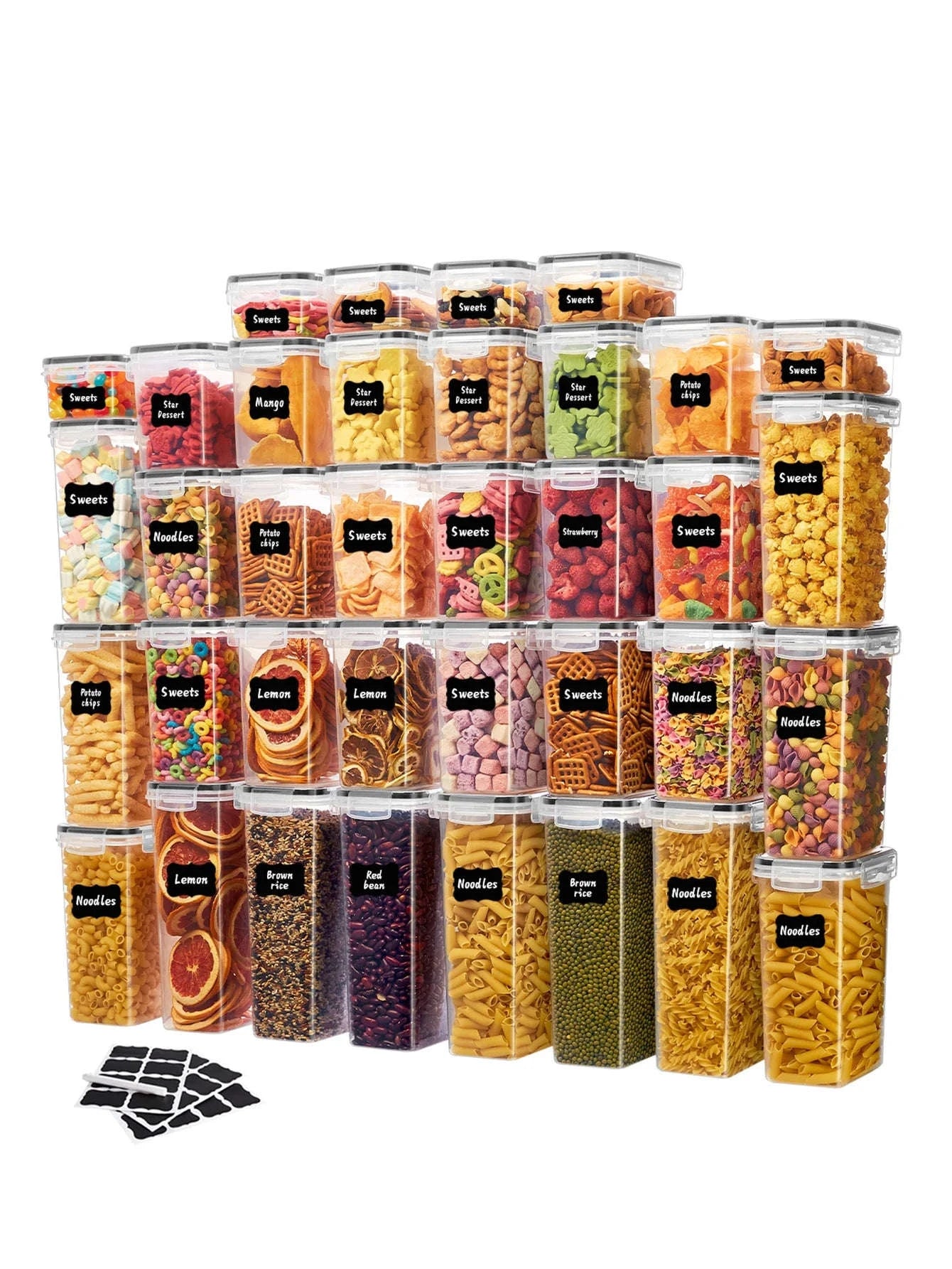 24-Piece Sealed Food Storage Containers Set for Kitchen Organization-United States / 12Lidsand12Container