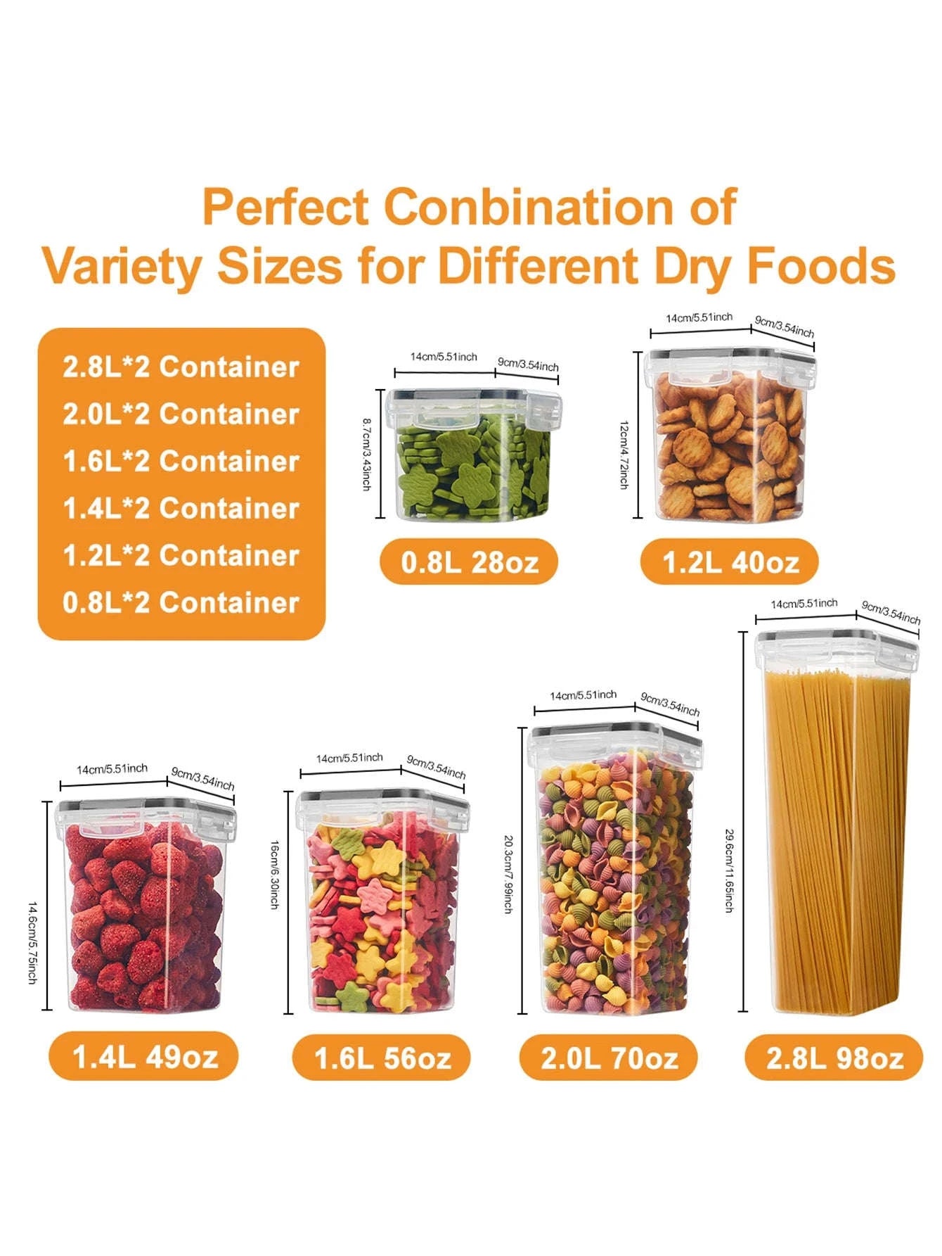 24-Piece Sealed Food Storage Containers Set for Kitchen Organization-United States / 12Lidsand12Container