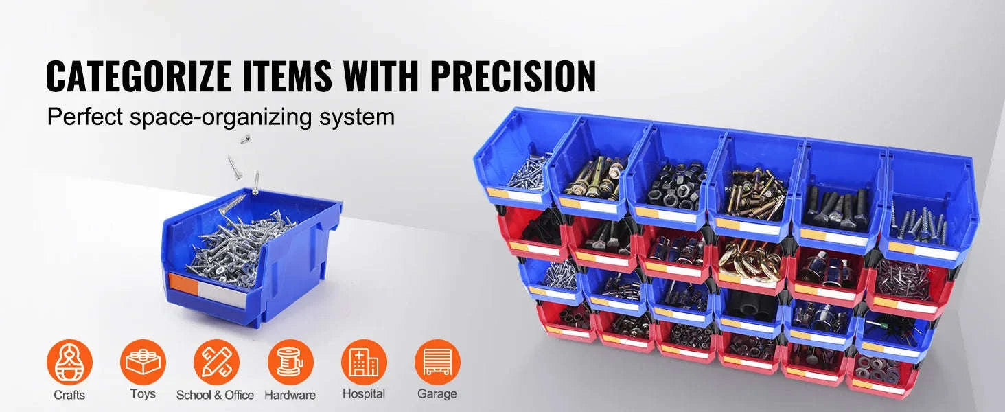 24-Piece Stackable Storage Bins Organizer Set-24pcs / Poland