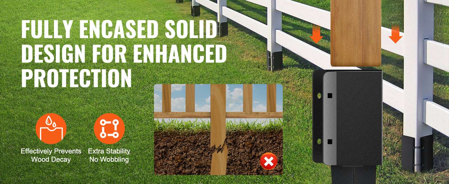 24" Steel Fence Post Anchor Ground Spike 4 Pack for 3.5" Posts-CZECH REPUBLIC / 8pcs36in