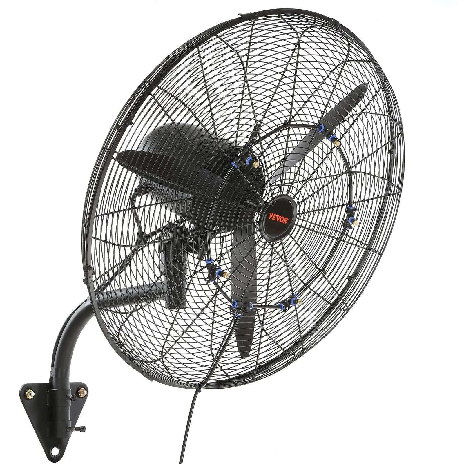 24” Wall-Mount Misting Fan 7000 CFM Oscillating 3-Speed Waterproof-United States