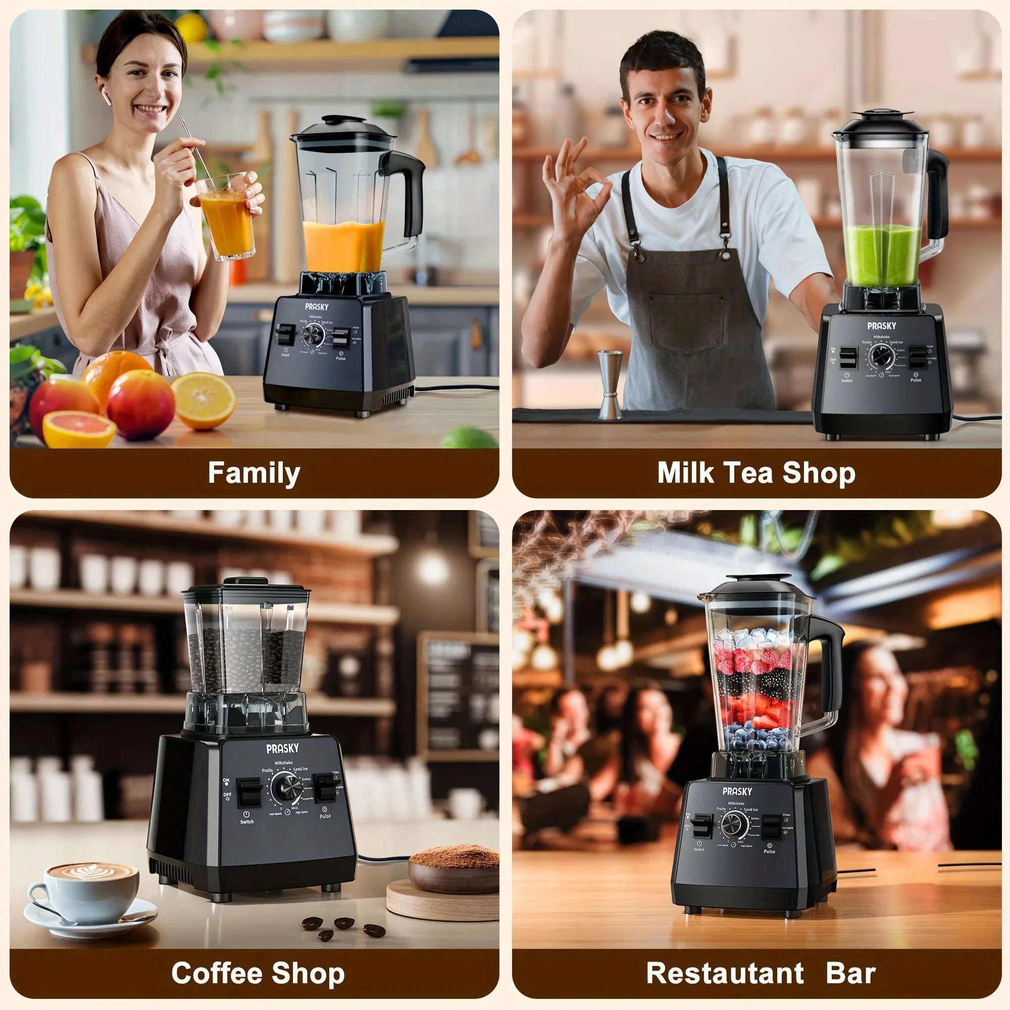 2400W Blender and Grinder Combo 25000RPM 68oz BPA-Free 2 Containers-Red / US / United States