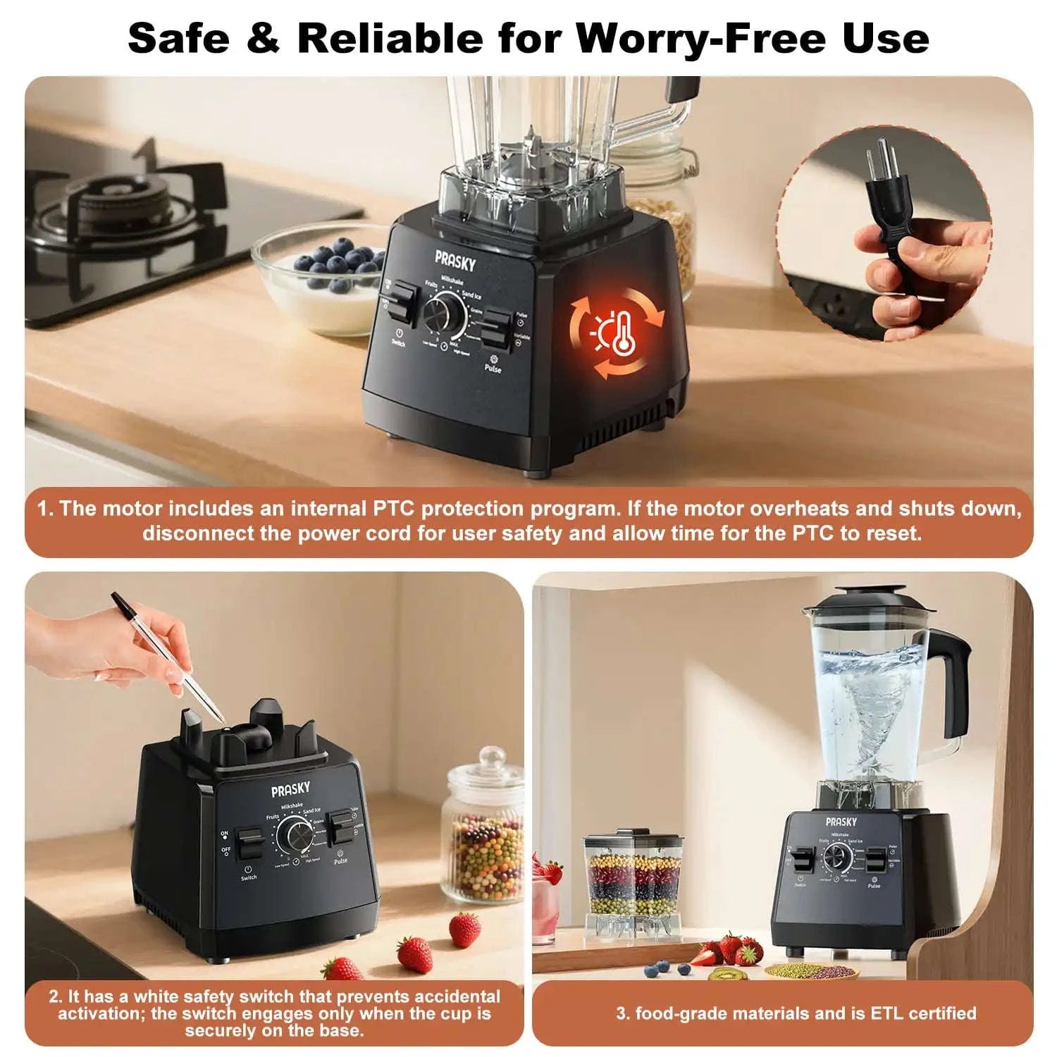 2400W Blender and Grinder Combo 25000RPM 68oz BPA-Free 2 Containers-Red / US / United States