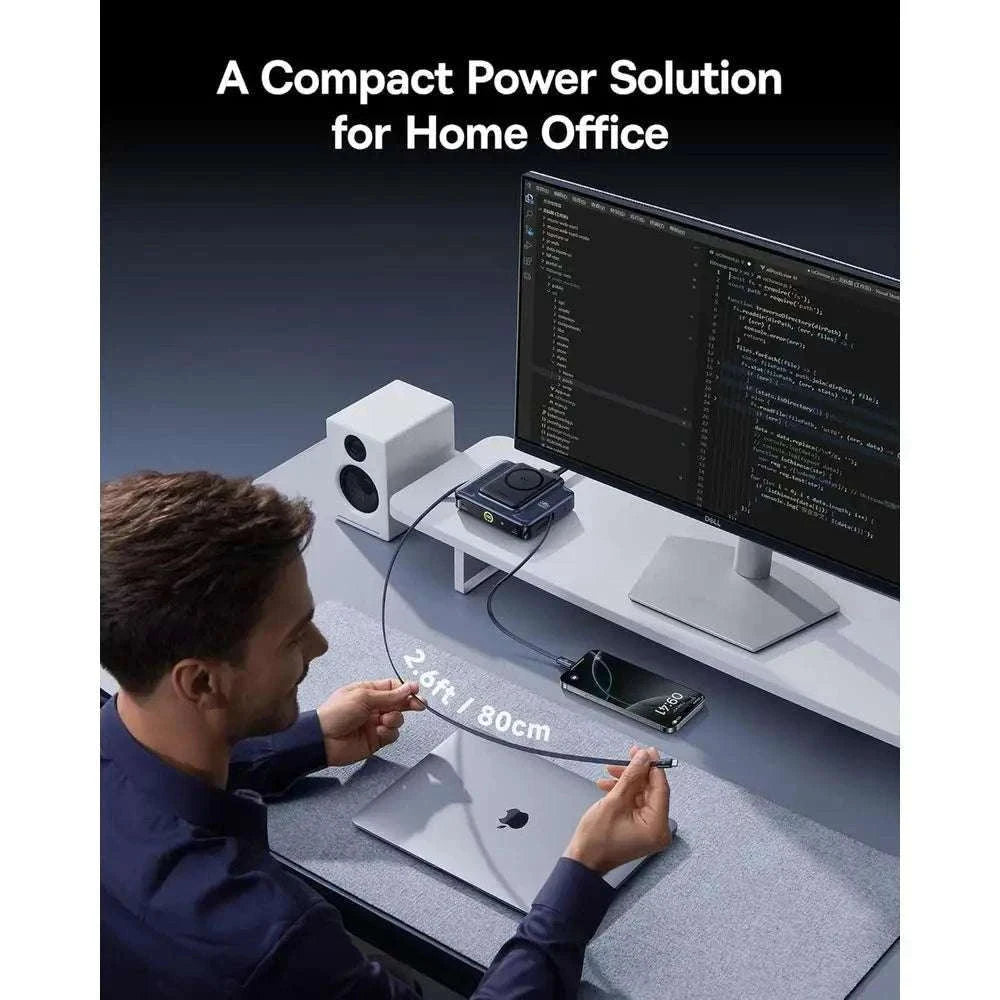 245W 6-in-1 USB-C Charging Station with Retractable Cables & Qi2-United States
