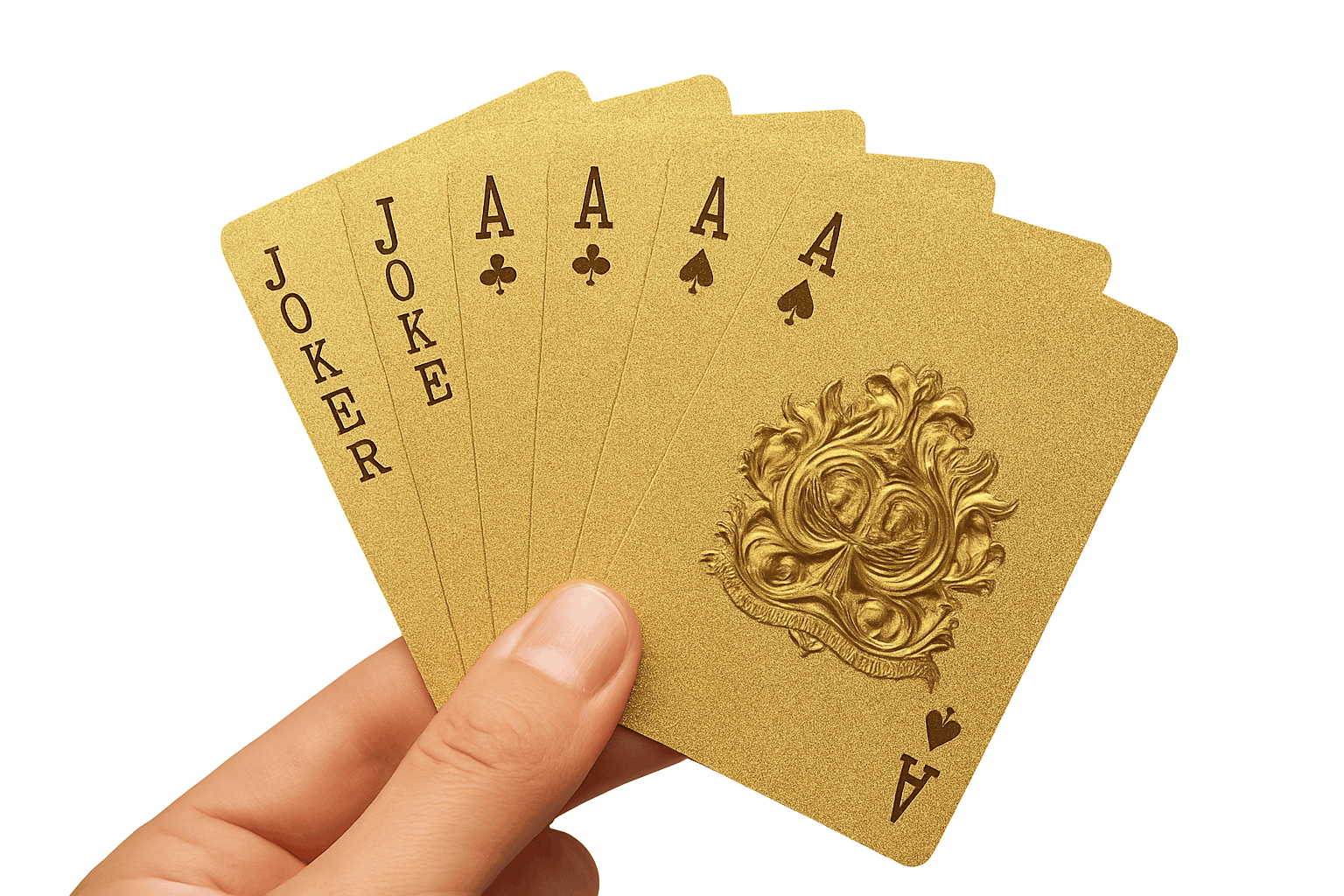 24K Gold Foil Playing Cards Deck for Poker Nights-Gold