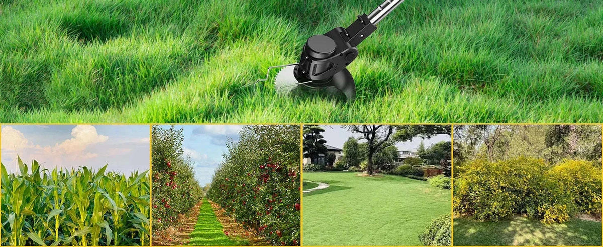 24V Cordless Strimmer with Dual Batteries and Blade Set-21V-Green / EU / GERMANY