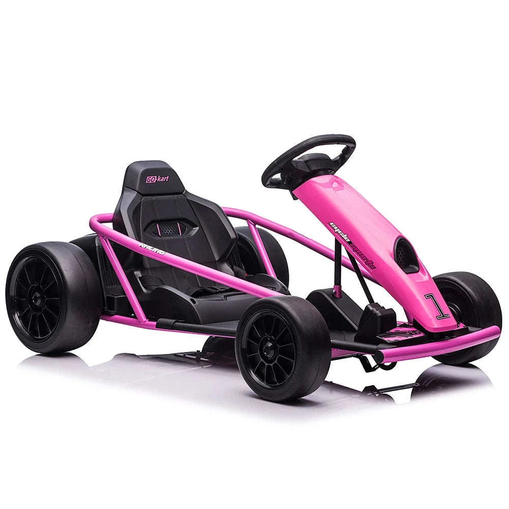 24V Electric Go Kart Drift Car for Kids-Rose red / United States
