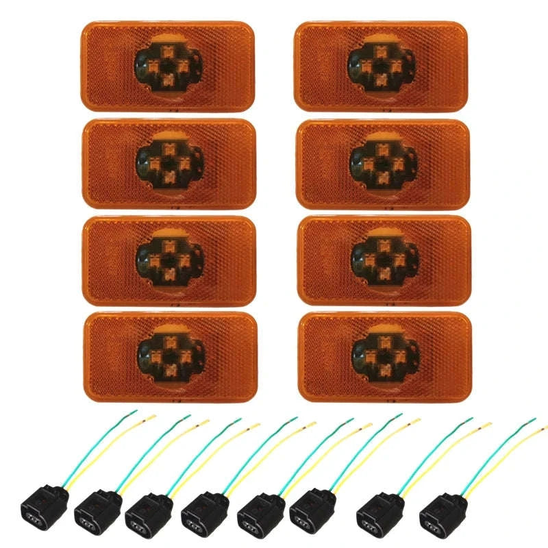 24V LED Side Marker Lights, Amber, 2pcs-8pcs amber