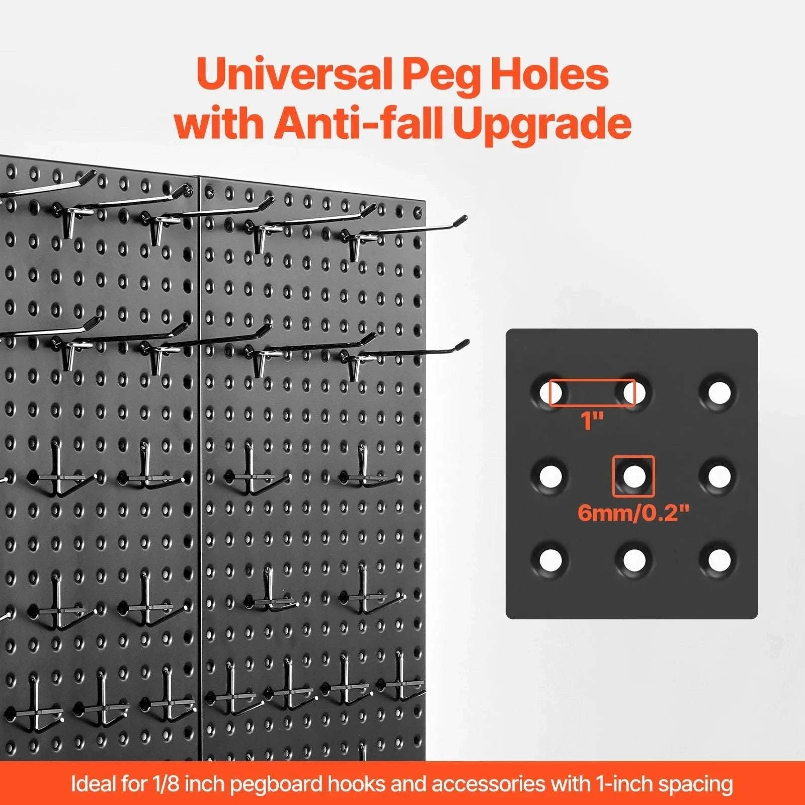 24x12 Metal Pegboard Wall Organizer Panels with Hooks Set-4pcs / United States