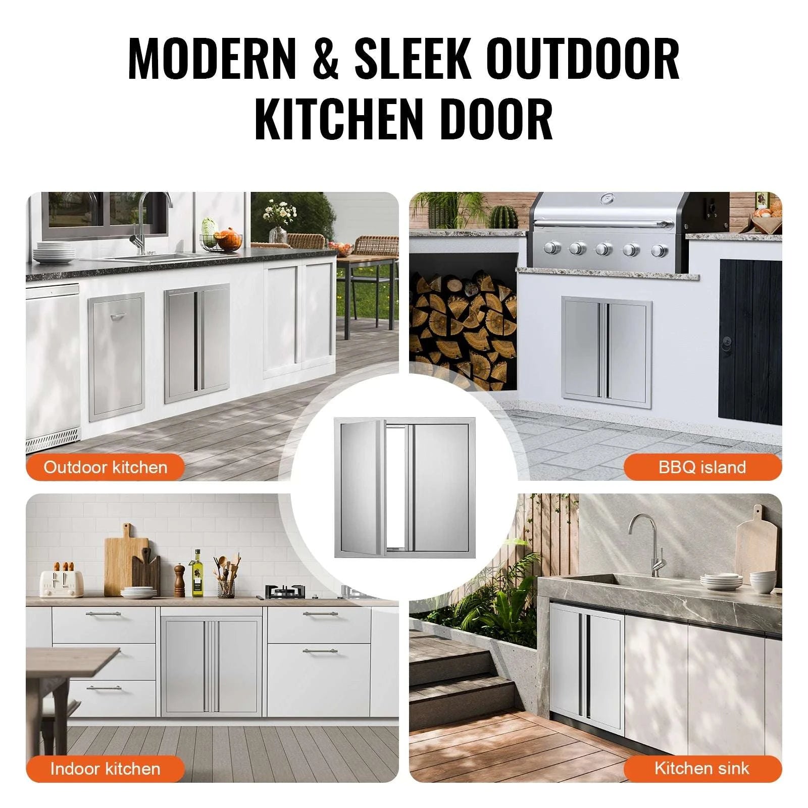 24x24 Inch Stainless Steel BBQ Access Door with Recessed Handles-71UB / United States