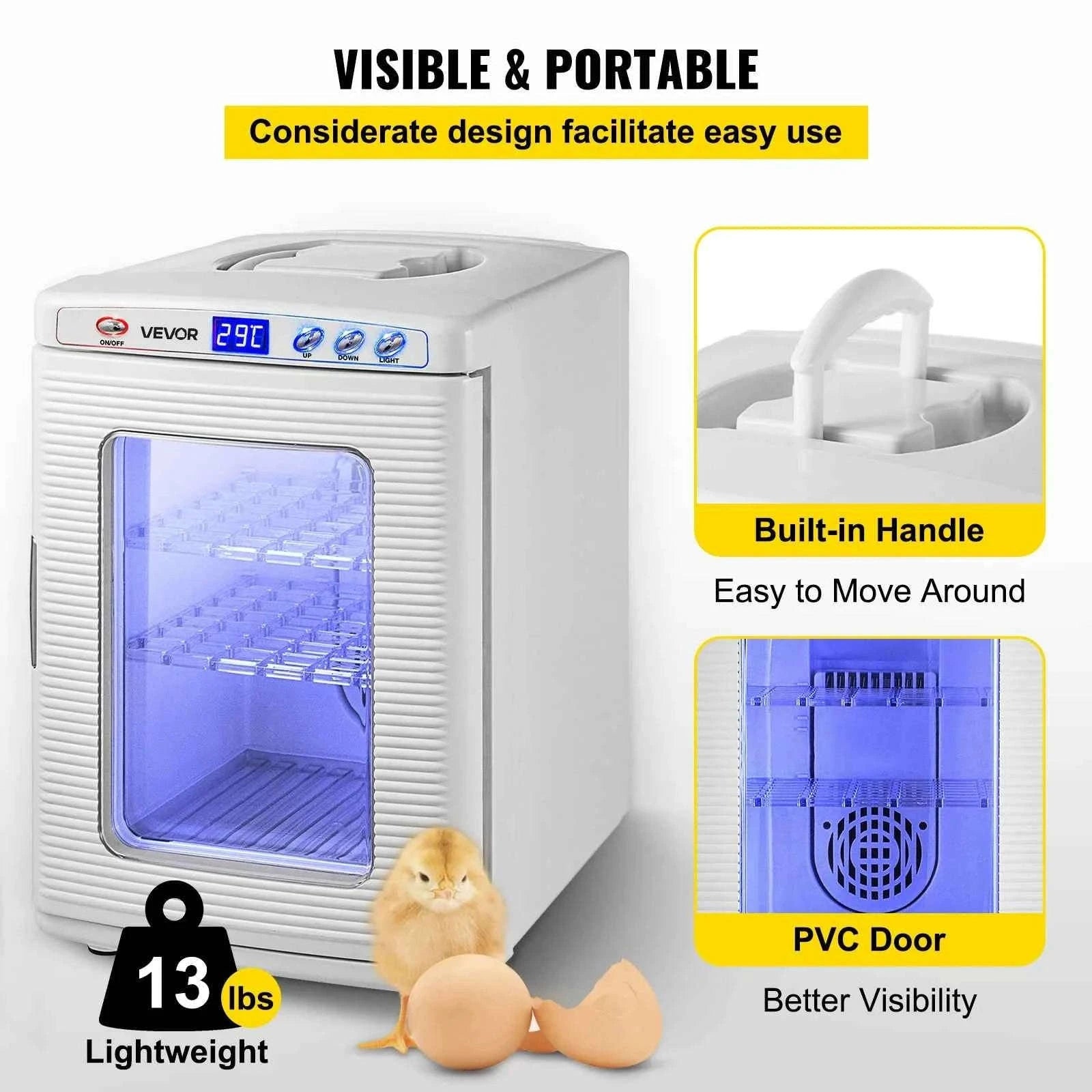 25 L Reptile Incubator Automatic Egg Breeding Hatchery-25L White / United States