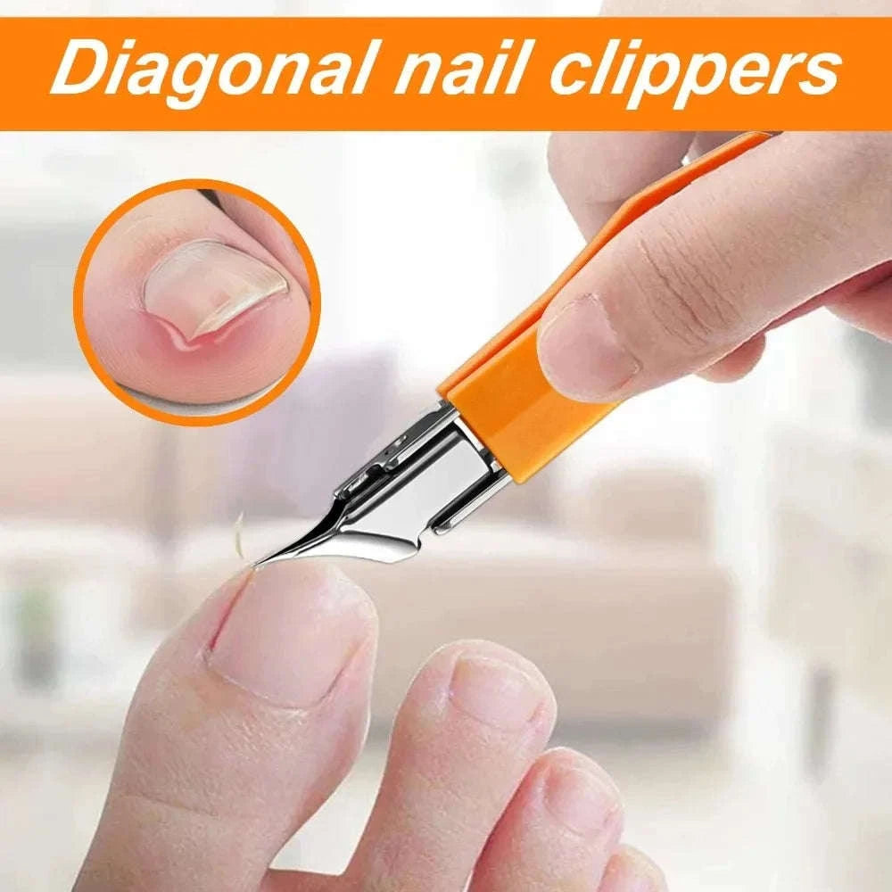 25° Slant Edge Nail Clipper for Ingrown Toenails-Orange